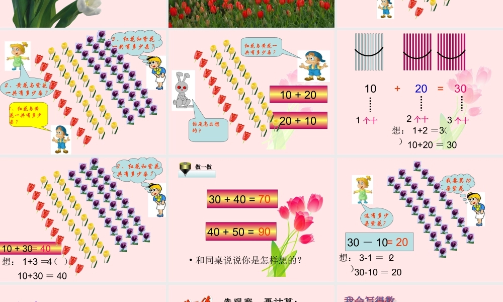 人教版一年级下册《整十数加减整十数》PPT_课件.ppt