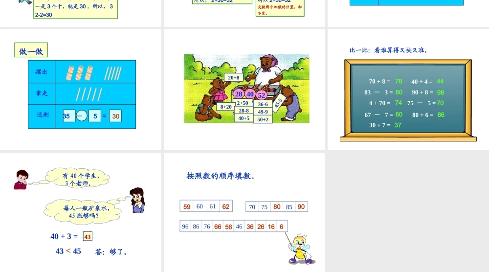 人教版一下数学第四单元《整十数加一位数_相应的减法》ppt课件.ppt