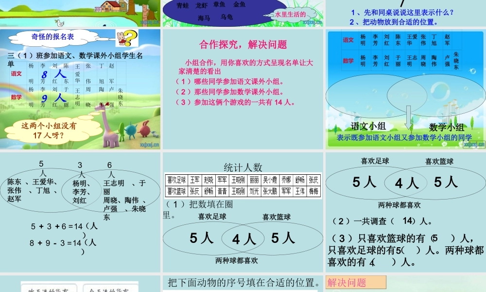 人教新课标（标准实验版）三年级上册 9 数学广角 —集合思想.ppt