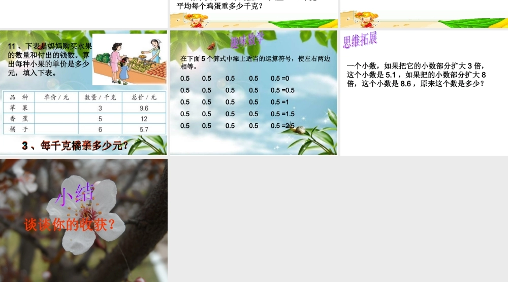 人教新课标五年级数学5.3除数是整数的小数除法课件.ppt