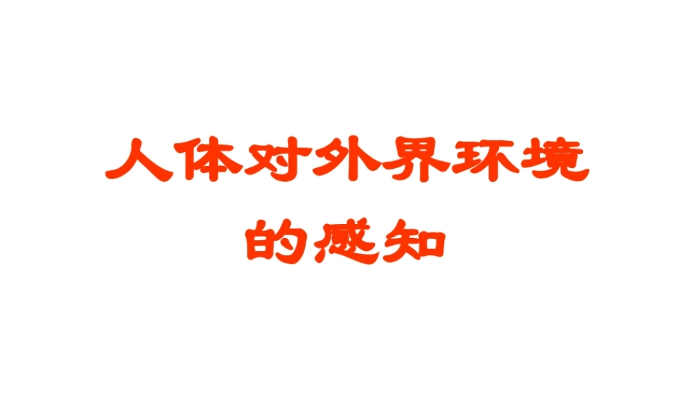 人体对外界环境的感知课件.ppt