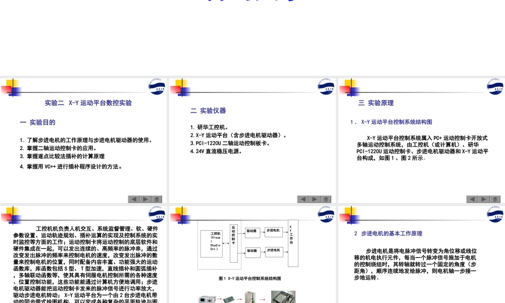 实验2 X-Y运动平台数控实验.ppt