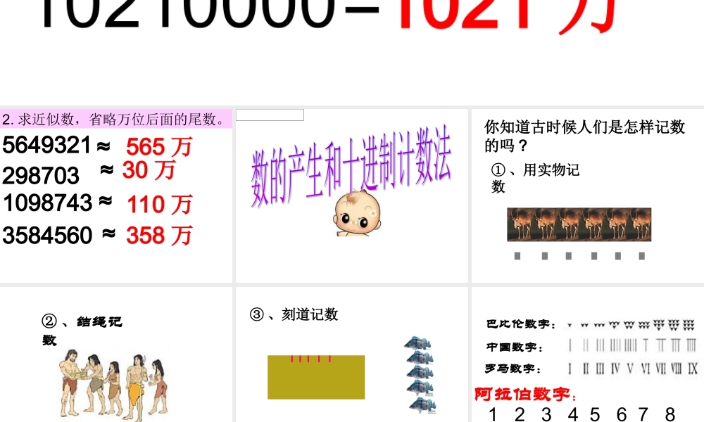 数的产生和十进制计数法.ppt