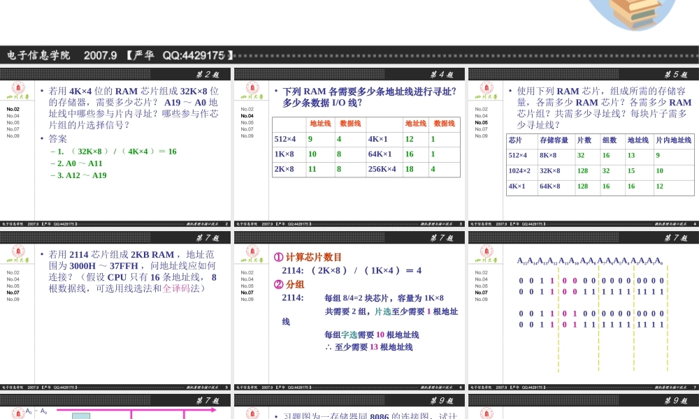 四川大学电子信息学院微机原理与接口技术何小海严华版习题解答-第5章.ppt