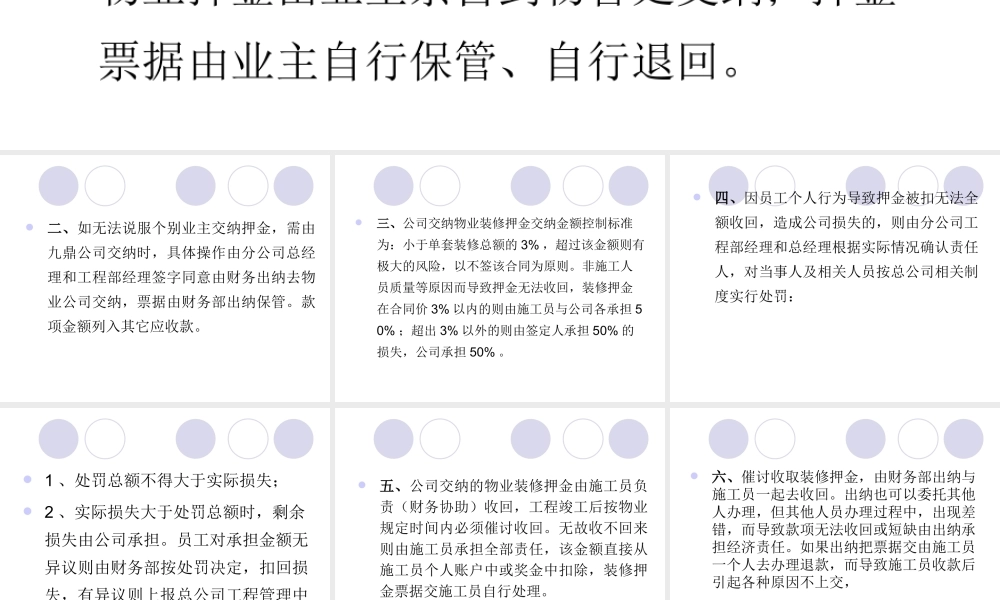 物业公司装修押金操作管理办法.ppt