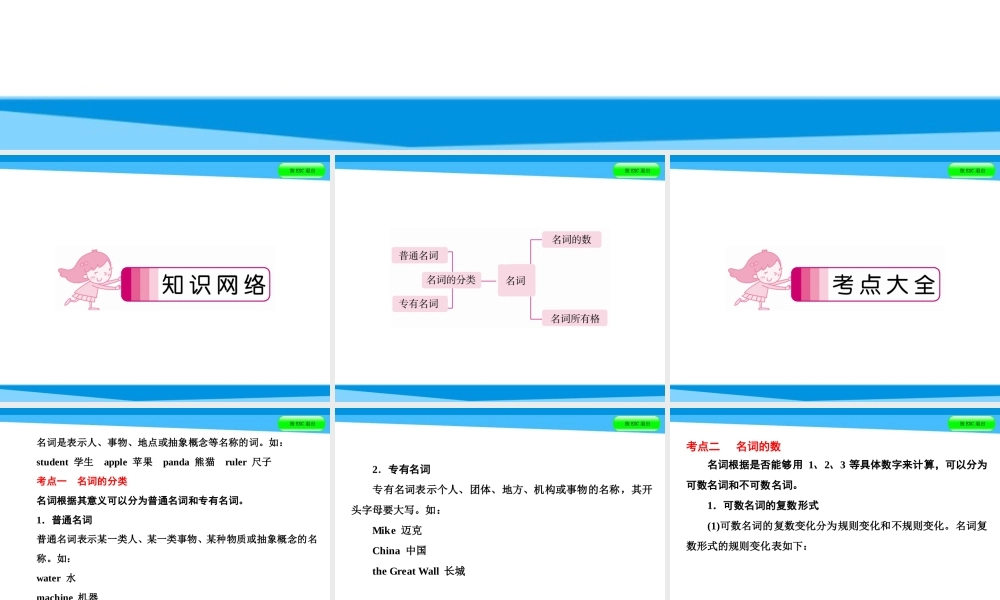 小升初英语课件－第四讲 词汇广场 专题一　名词｜全国通用 (共66张PPT)(1).ppt