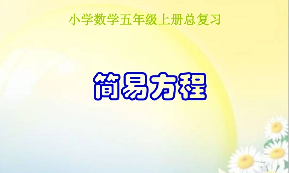 小学数学人教版五年级上册5 简易方程 2 解简易方程整理和复习 (3).ppt