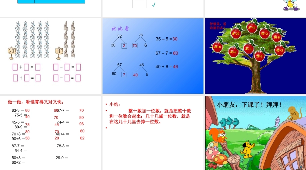 小学一年级下册整十数加一位数及相应的减法(超有用).ppt