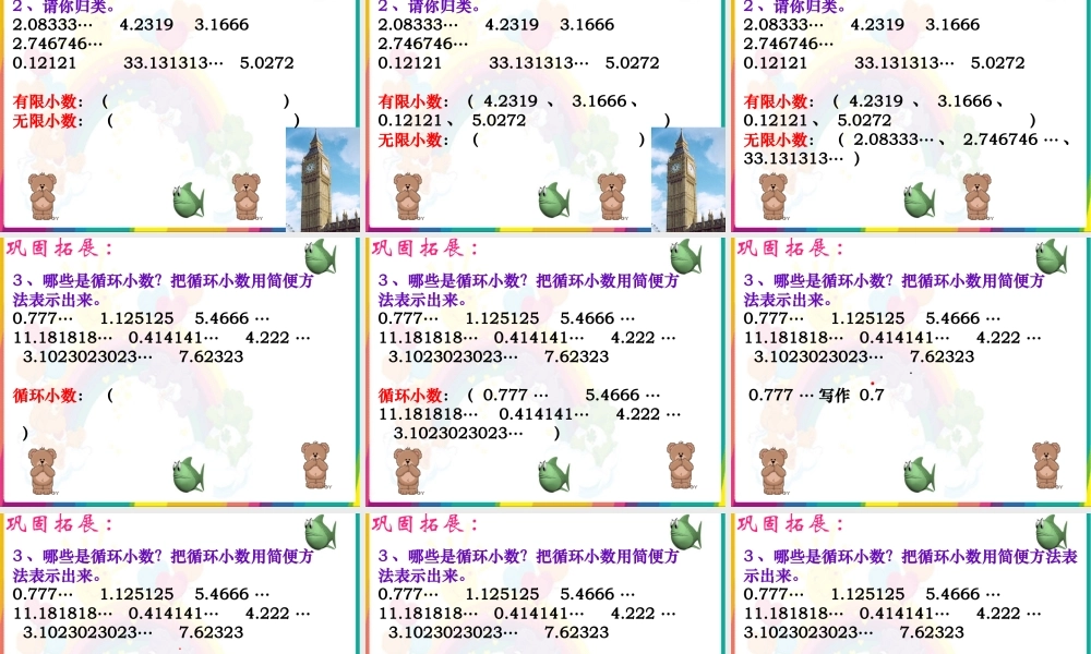 新课标人教版第九册数学循环小数课件.ppt