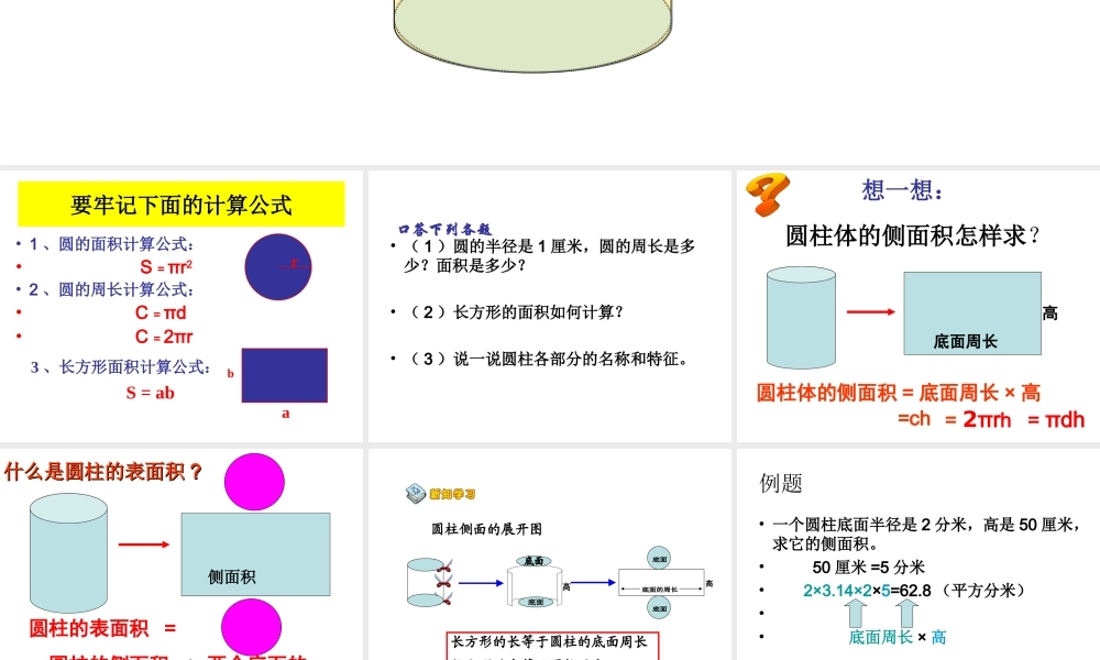 圆柱体的表面积(1).ppt