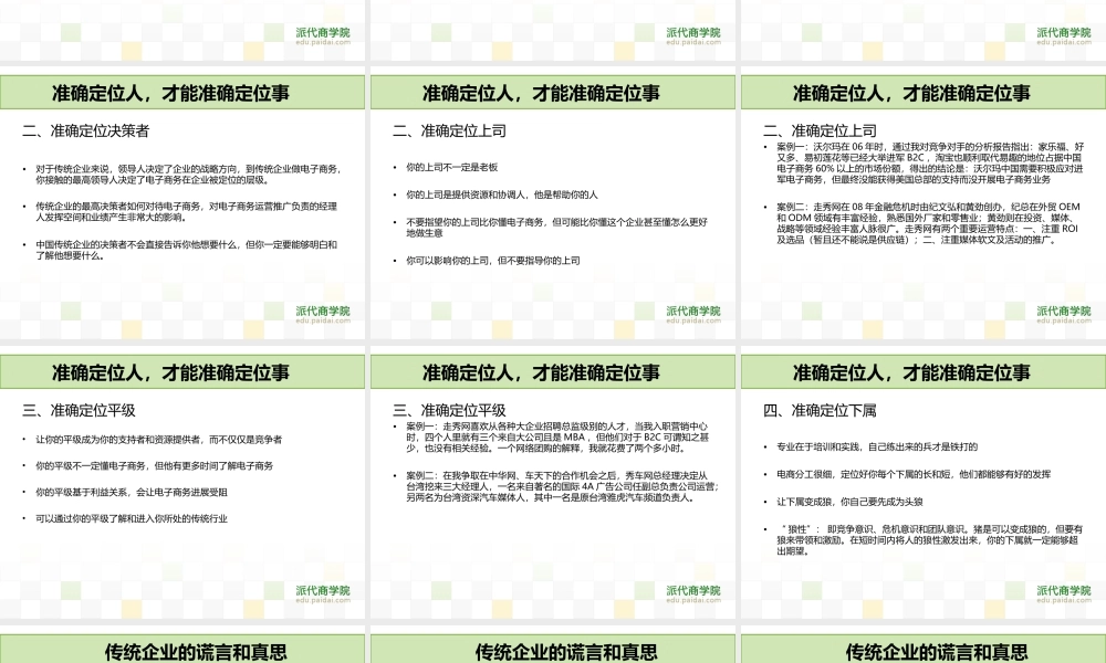 职业经理人在传统企业的电商之路110104.ppt