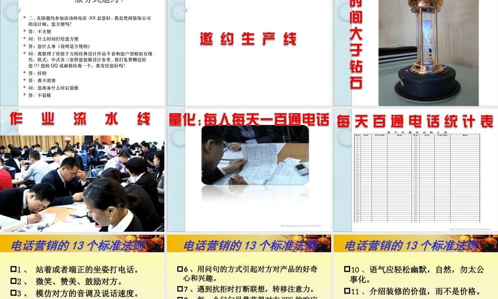 株洲梵阁装饰公司——电话营销培训教材(一).ppt