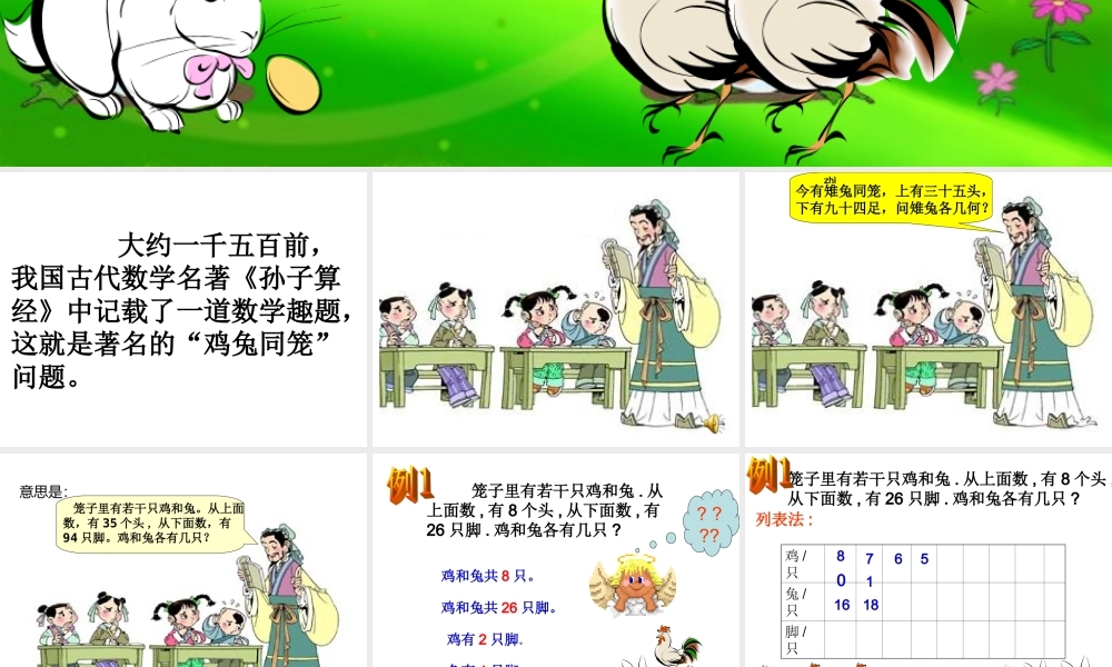重要《鸡兔同笼》课件.ppt