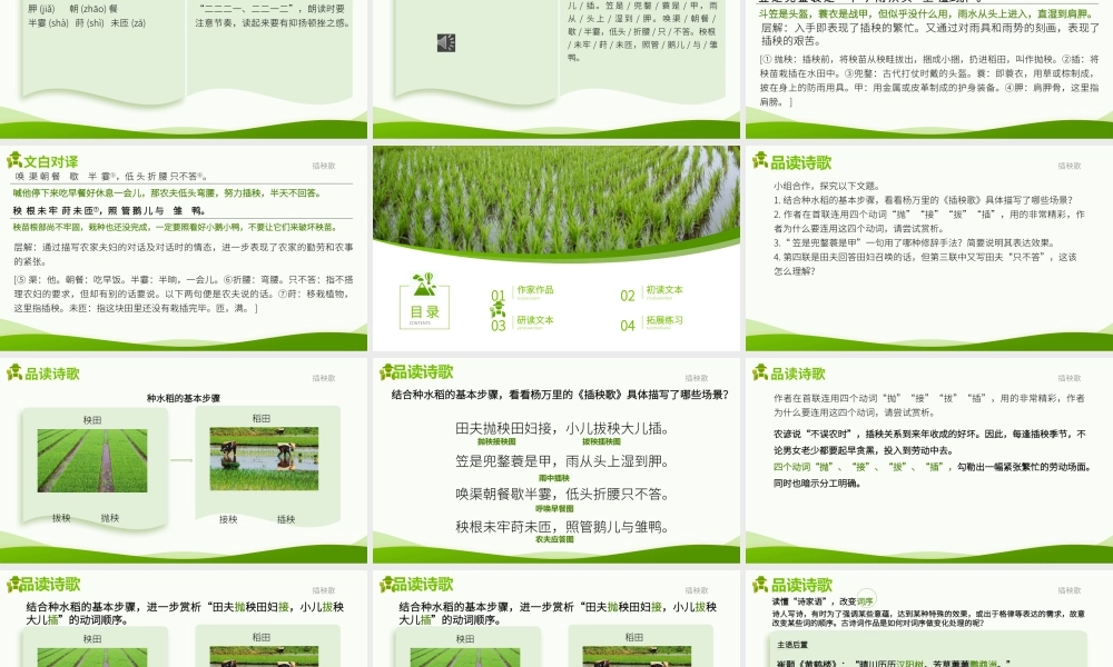 《插秧歌》-课件-2021-2022学年高中语文统编版（2019）必修上册.pptx