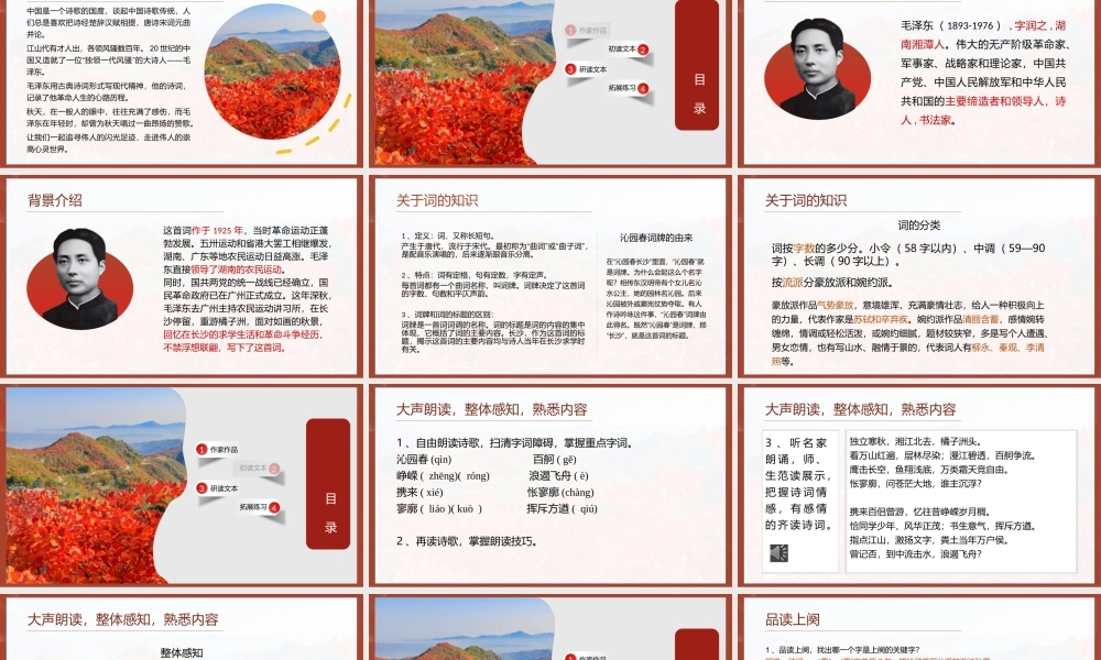 1.1 《沁园春长沙》-课件-2021-2022学年高中语文统编版（2019）必修上册.pptx