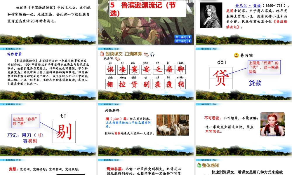 5 鲁滨逊漂流记（节选）.pptx