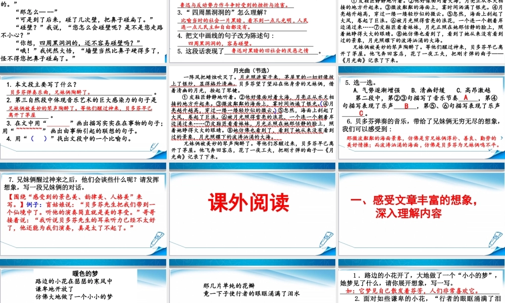 部编版人教版六年级语文上册《期末复习—阅读专项》课件.pptx