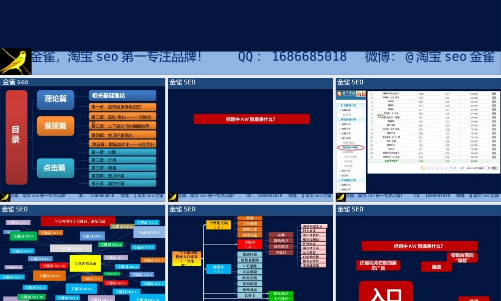 金雀淘宝seo优化——宝贝标题优化.pptx