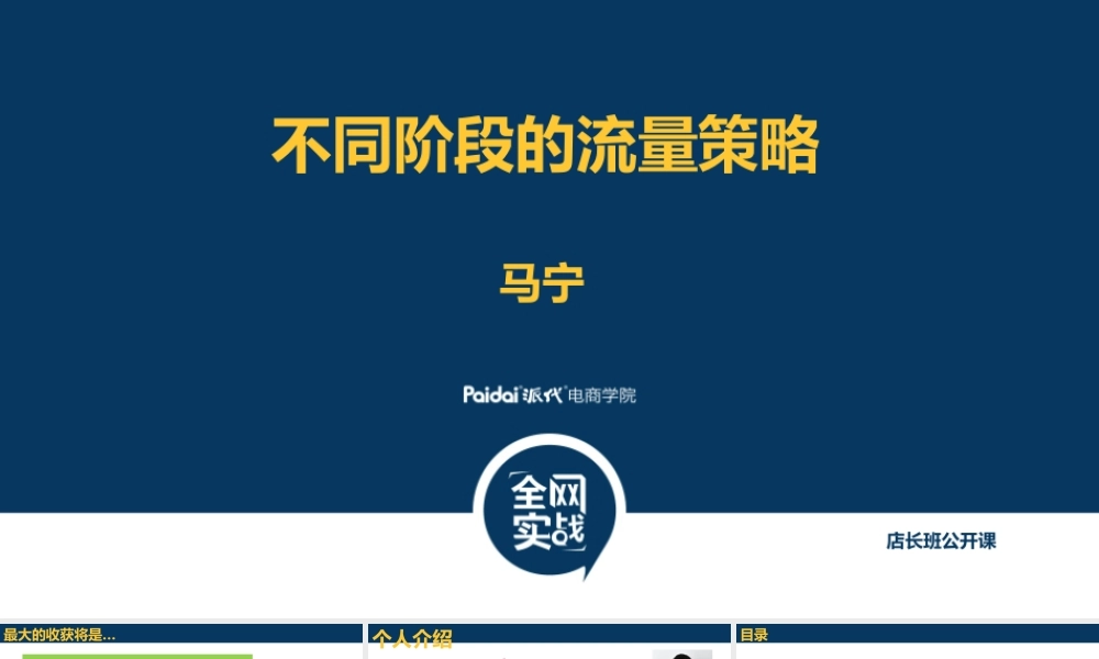流量成本及流量策略 马宁 11月.pptx
