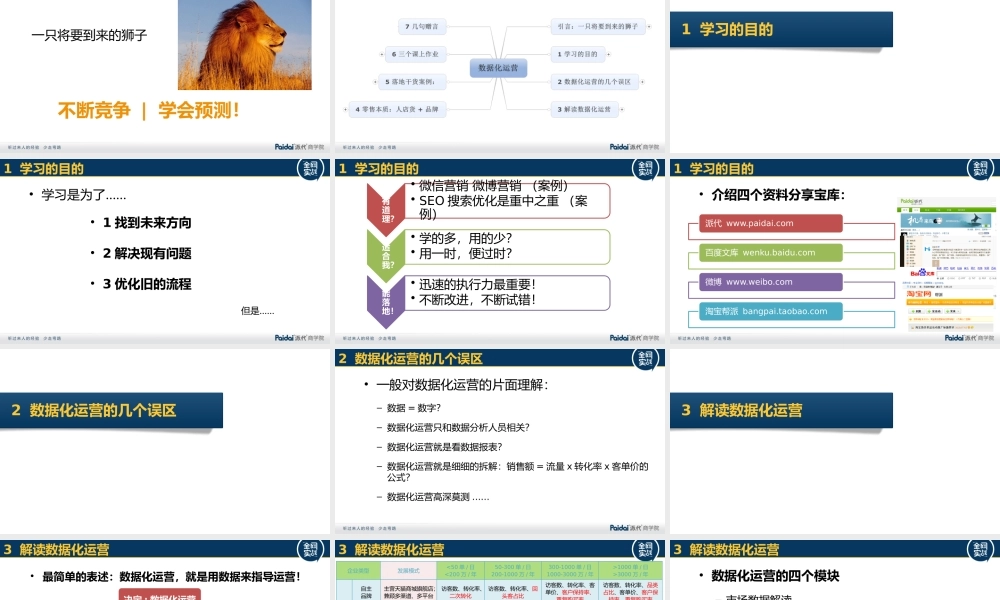 无数据不运营——重新认识数据化运营.pptx