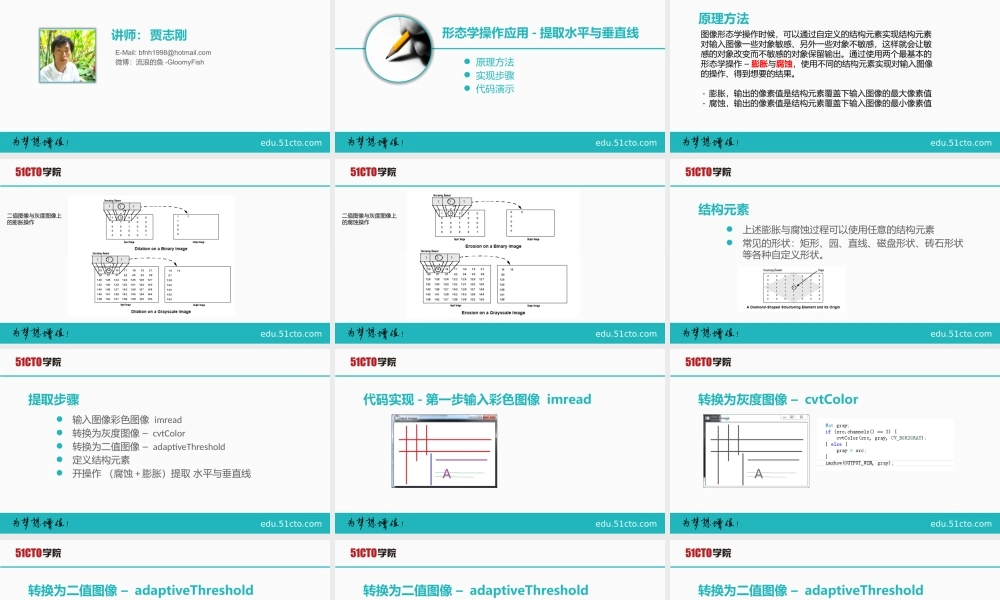 51CTO-OpenCV 3.1.0 图像处理教程-12.pptx