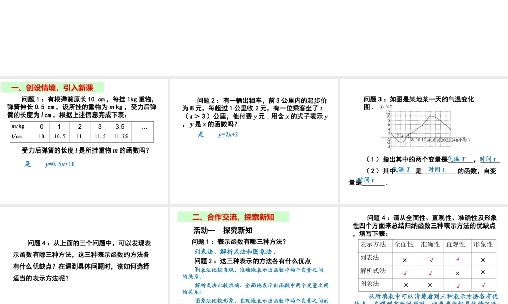 2013-2014学年八年级数学下册课件：19.1.2 函数的图象（第3课时）.ppt