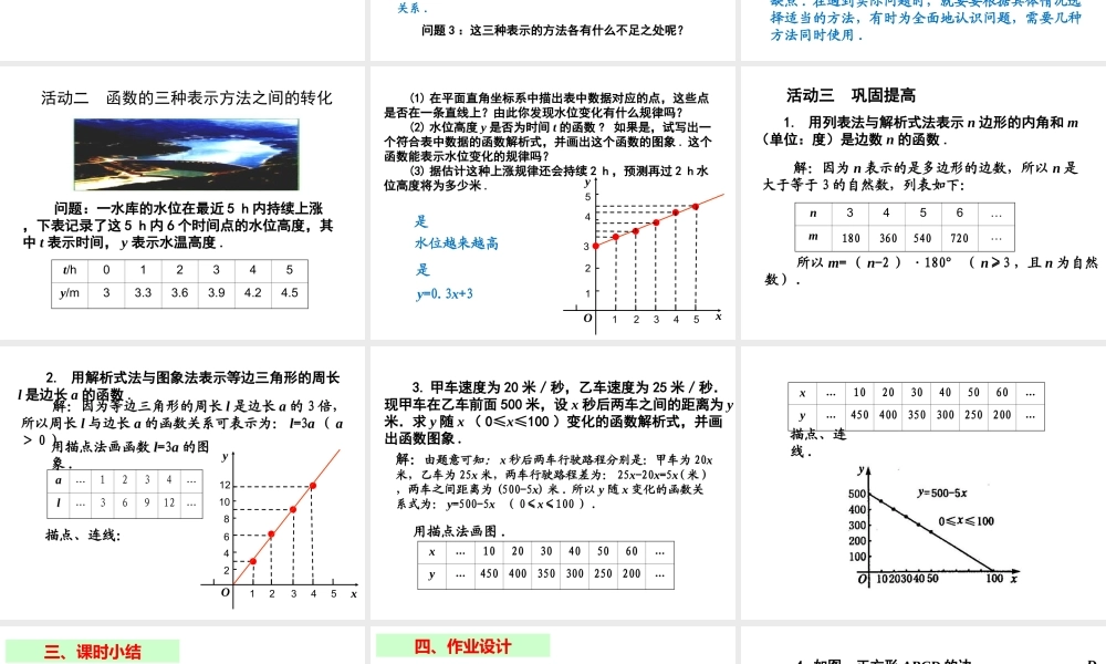 2013-2014学年八年级数学下册课件：19.1.2 函数的图象（第3课时）.ppt
