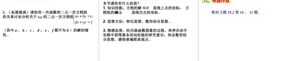 2013-2014学年八年级数学下册课件：19.2.3 一次函数与方程、不等式.ppt