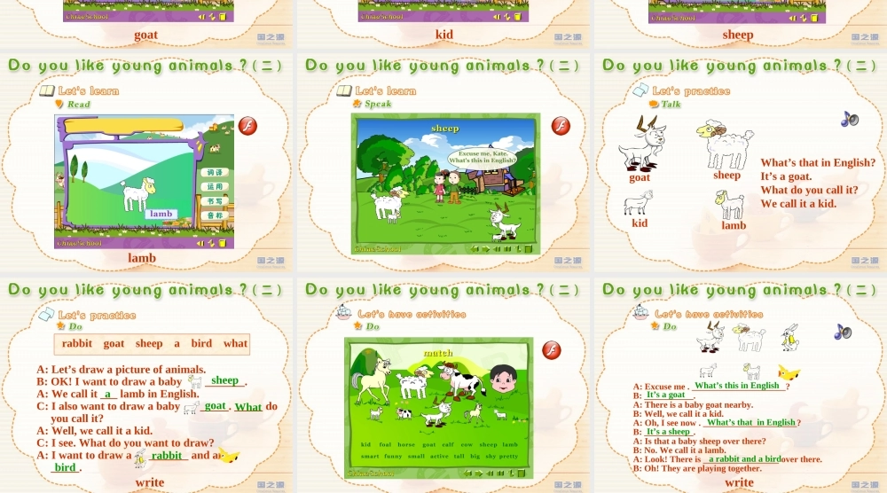 Unit 1 Do you like young animals (二).ppt
