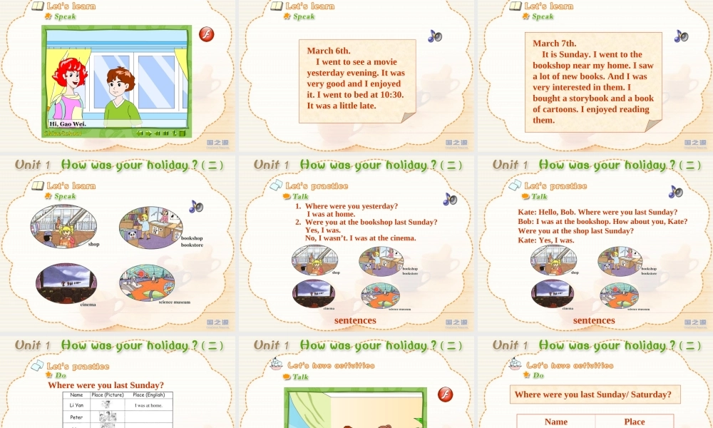 Unit 1 How was your holiday (二).ppt