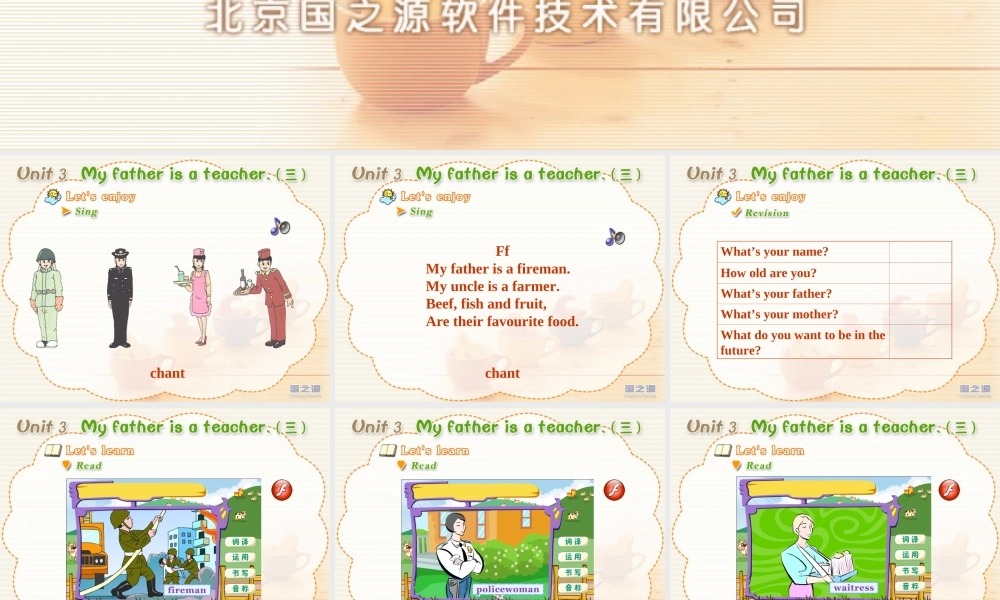 Unit 3 My father is a teacher.(三).ppt