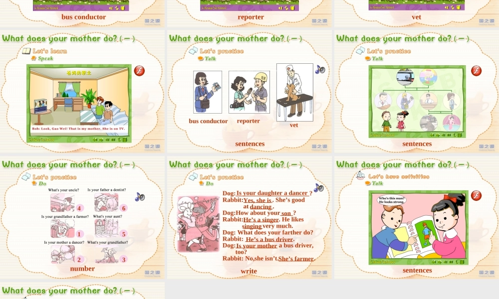 Unit 4 What does your mother do (一).ppt