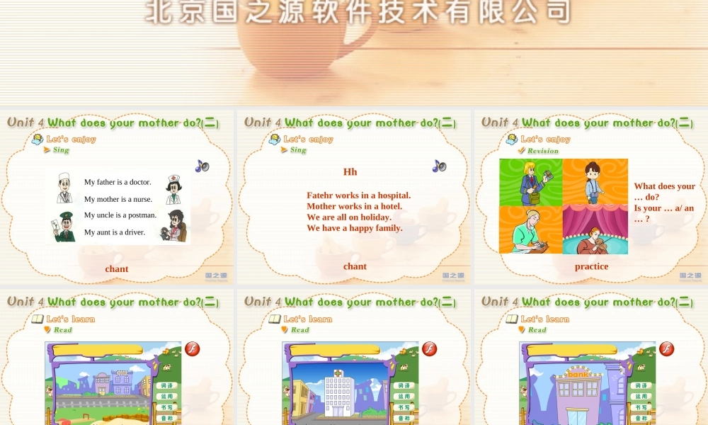 Unit 4 What does your mother do (二).ppt