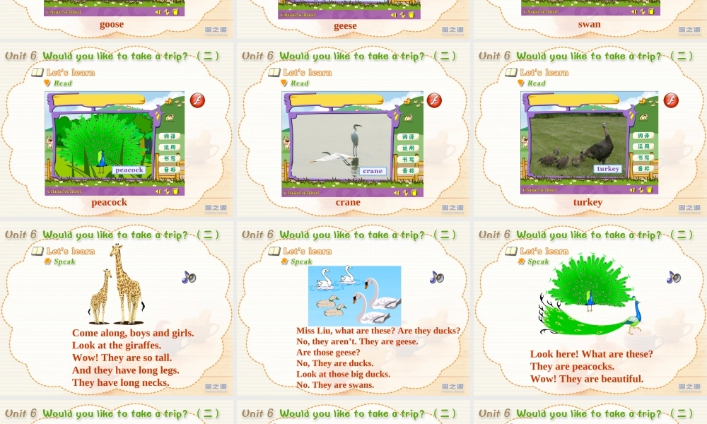 Unit 6 Would you like to take a trip （二）.ppt