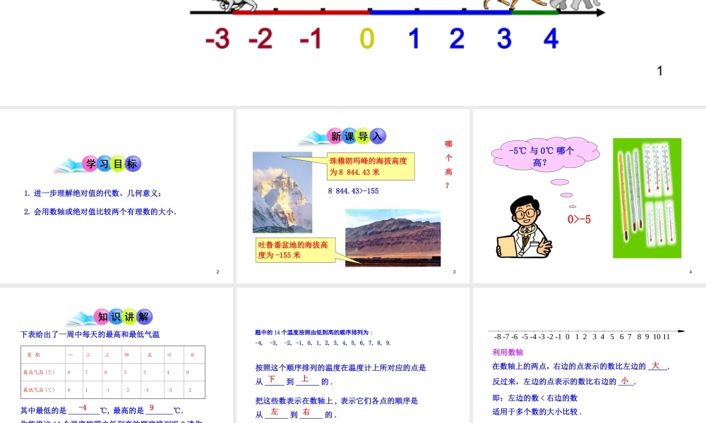 初中数学教学课件：1.2.4绝对值第2课时（人教版七年级上）.ppt