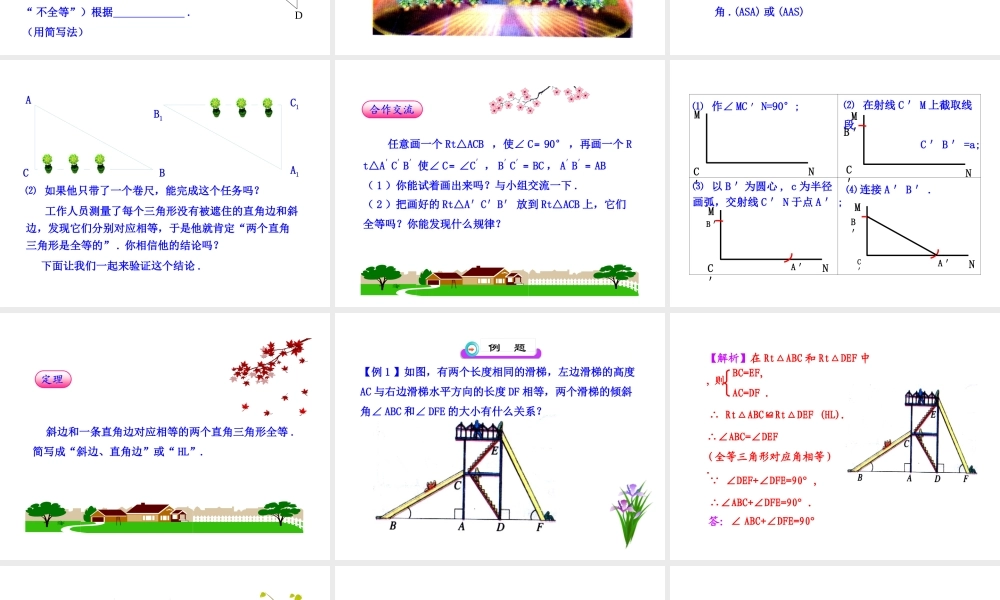 初中数学教学课件：12.2三角形全等的判定(第4课时)（人教版八年级上）.ppt