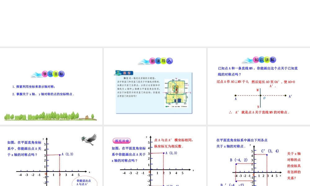 初中数学教学课件：13.2.2用坐标表示轴对称（人教版八年级上）.ppt