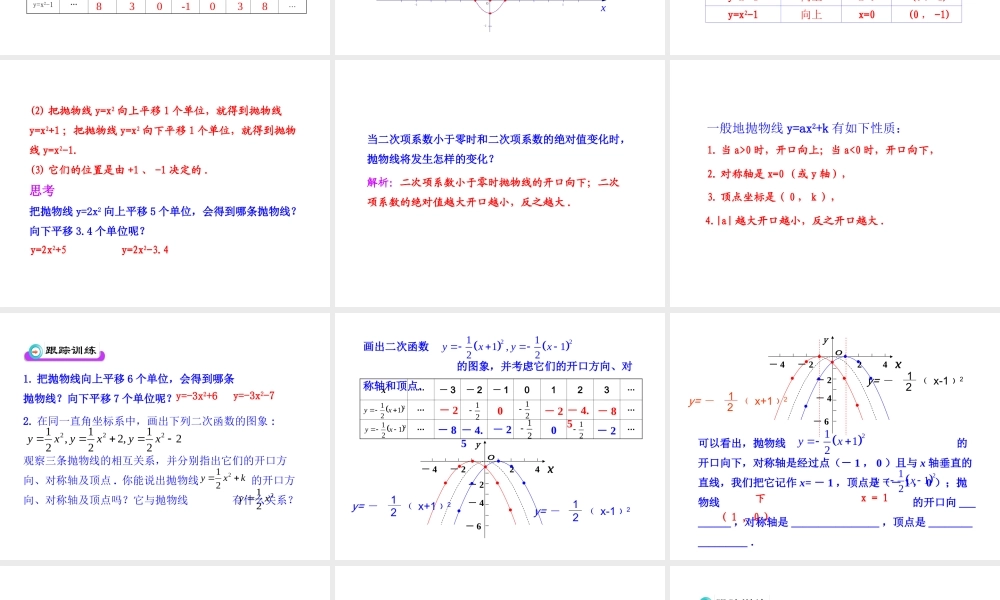 初中数学教学课件：22.1.3二次函数y=a（x-h）2+k的图象第1课时（人教版九年级上）.ppt