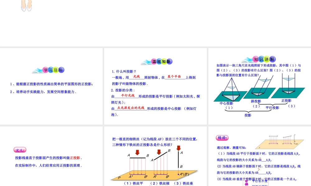 初中数学教学课件：29.1投影第2课时（人教版九年级下）.ppt