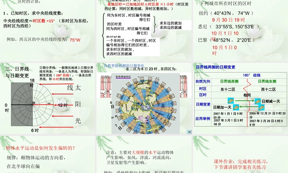 第二课时：地方时及水平运动物体发生偏移.ppt