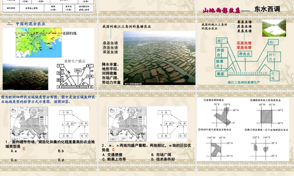 第十课时：以混合农业为主的农业地域类型.ppt