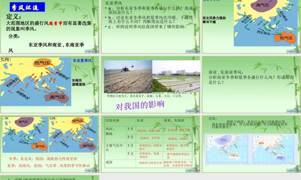 第五课时：海陆分布对气压带和风带的形成课件影响.ppt