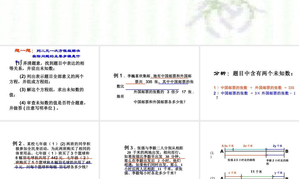 二元一次方程组解决实际问题.ppt