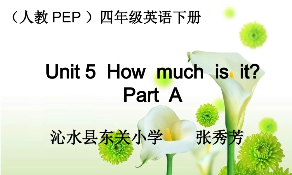 东关小学人教PEP版四下《Unit 5 How much is it》Part C PPT课件[www.edudown.net].ppt