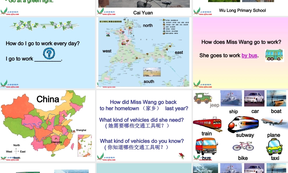 人教PEP版英语六上《unit 1 how do you go there》PPT课件之一[www.edudown.net].ppt