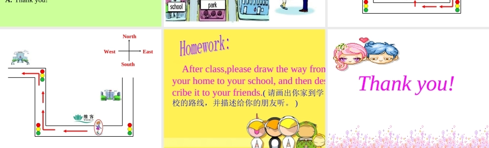 人教PEP版英语六上《unit 2 where is the science museum》 Part B PPT课件[www.edudown.net].ppt