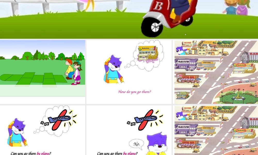 人教PEP版英语六上《unit 1 how do you go there》 learn A PPT课件[www.edudown.net].ppt