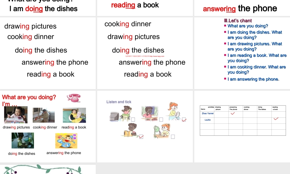 人教PEP版小学五年级英语下册Unit4 What Are You Doing课件PPT.ppt