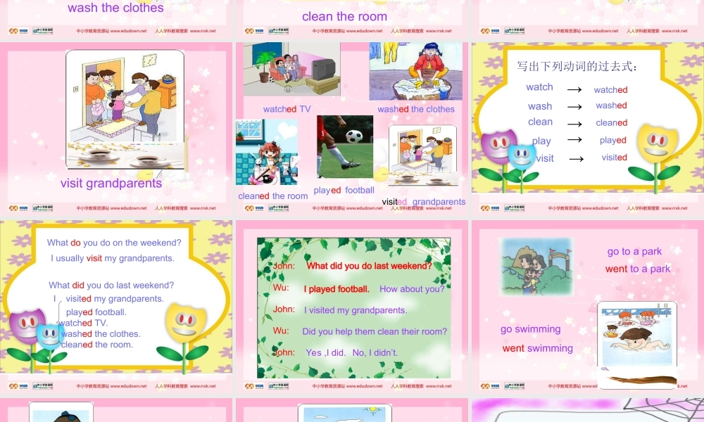 人教PEP版英语六下《unit 3 last weekend》PPT课件之四[www.edudown.net].ppt