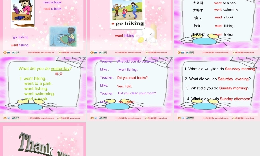 人教PEP版英语六下《unit 3 last weekend》PPT课件之四[www.edudown.net].ppt